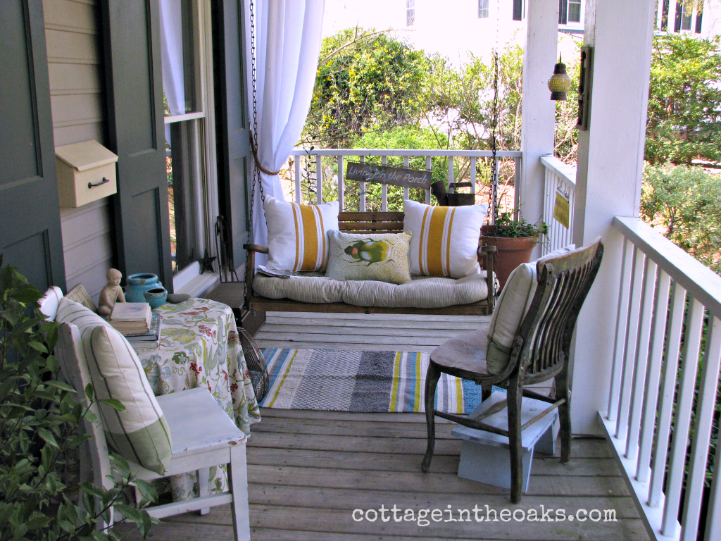 Furniture, Rugs and Decor for Front Porch Staging